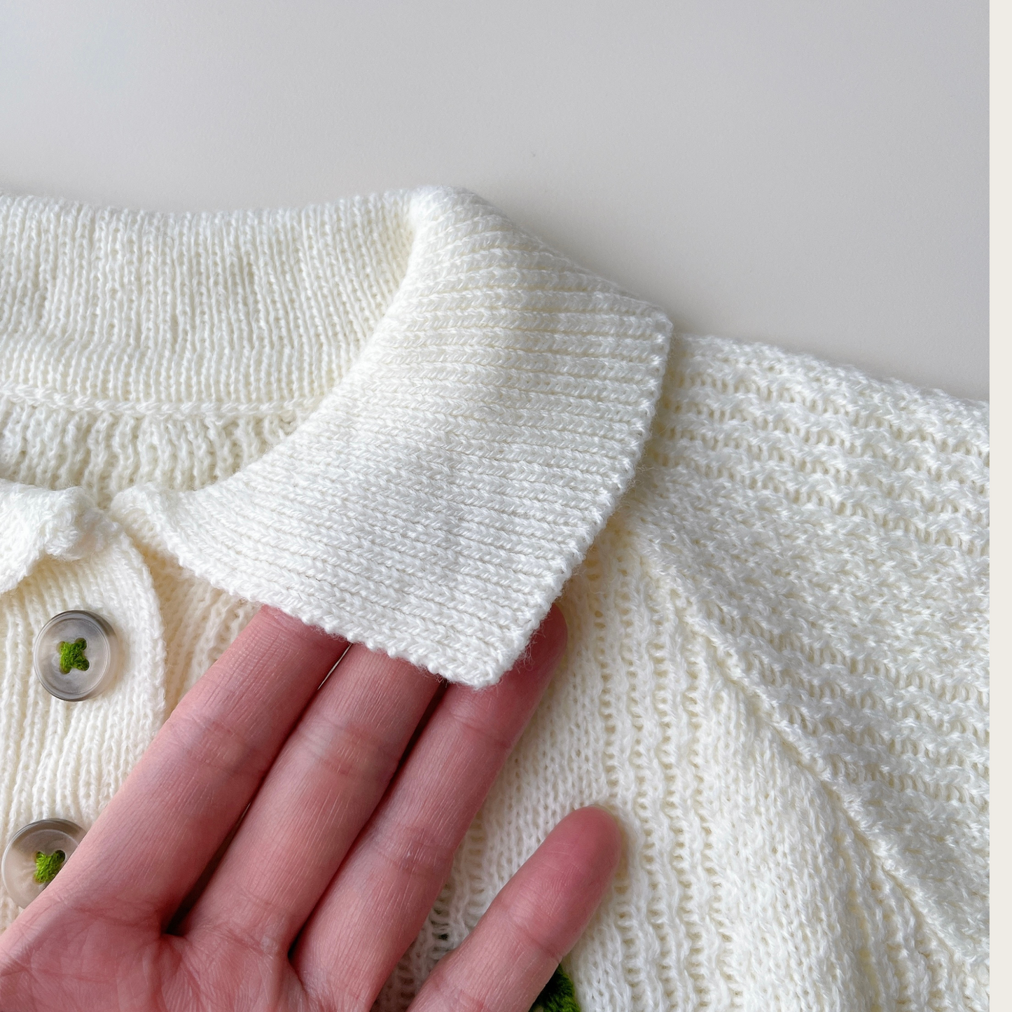 Size 1 - Polo Knit Set in Broken White (6-14mo)