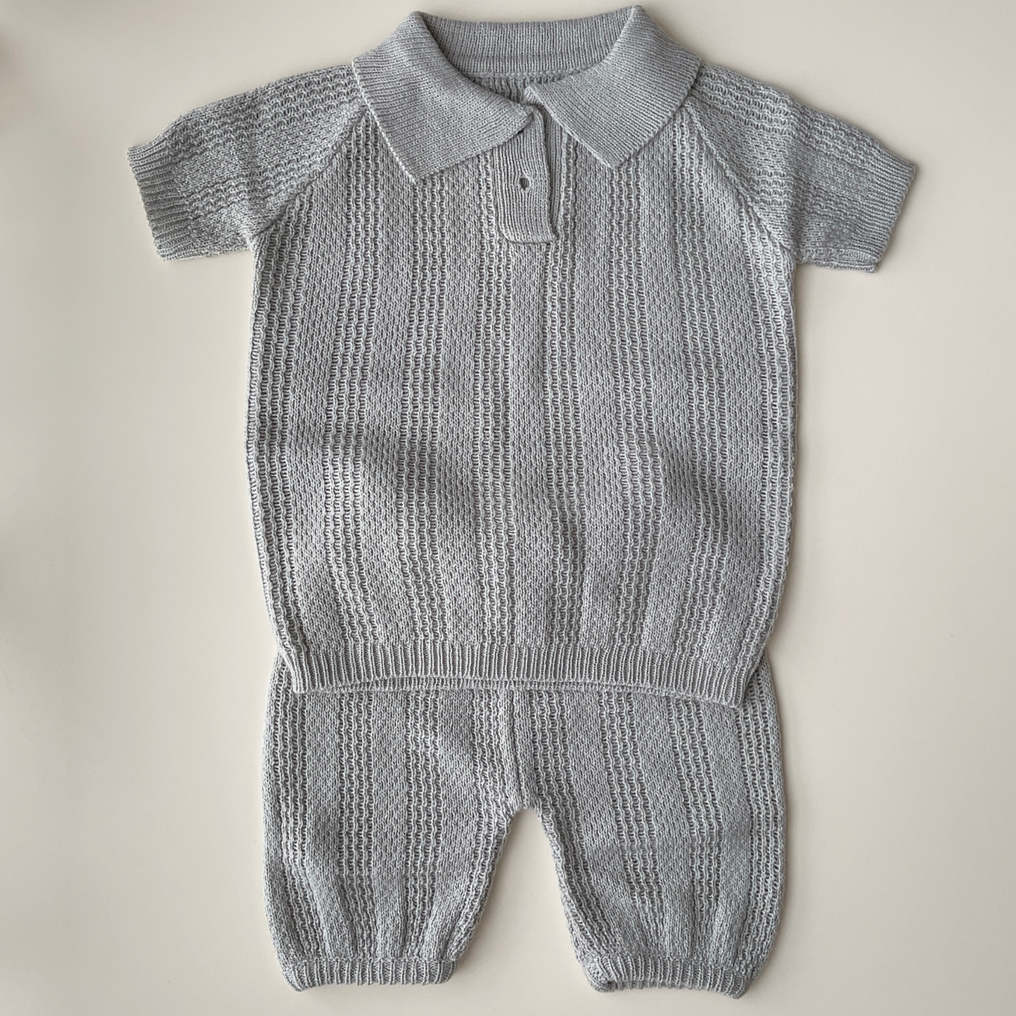 Size 2 - Polo Knit Set in Grey (14mo-3yo)