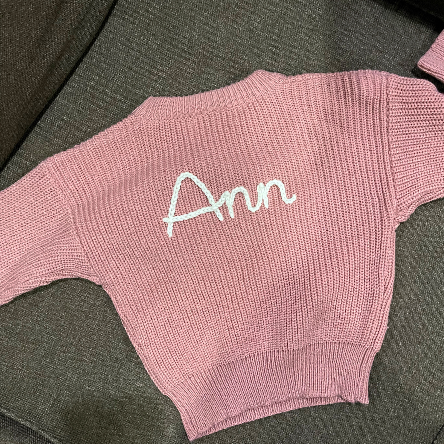 Size 1 - Dusty Pink Baby Sweater (6-14mo)