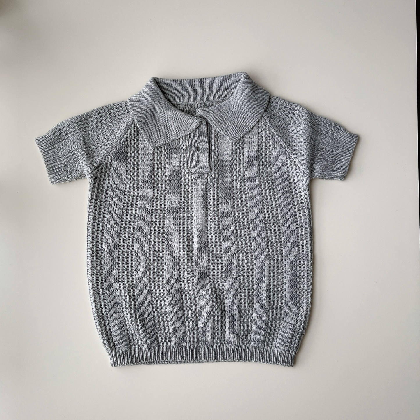 Size 1 - Polo Knit Set in Grey (6-14mo)